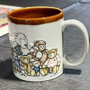 Vintage Teddy Bear Themed Ceramic Mug